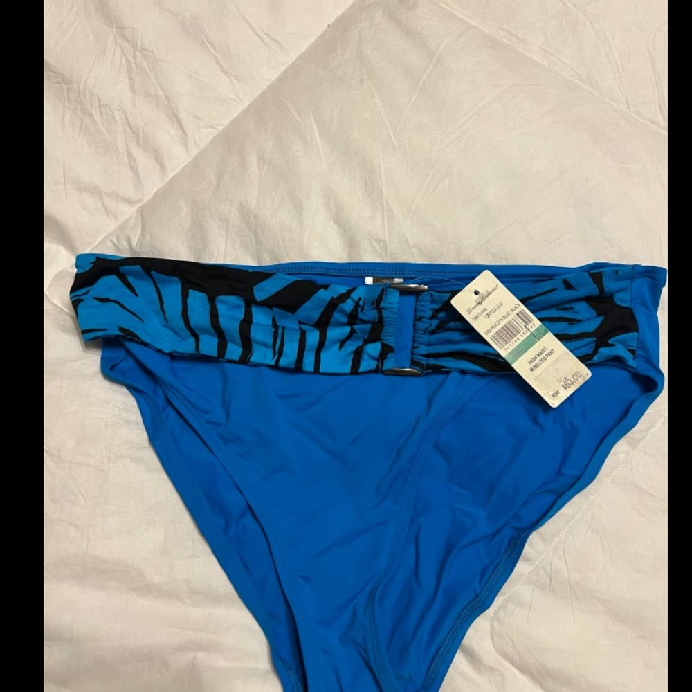 tommy bahama blue bikini bottoms sizeL womens swimsuit